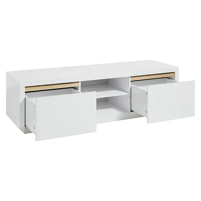 Phönix Solina Sideboard - L x B x H: 45 x 160 x 44 cm, Weiß, Anzahl Schubladen: 2 Stk. - Linke Seitenansicht