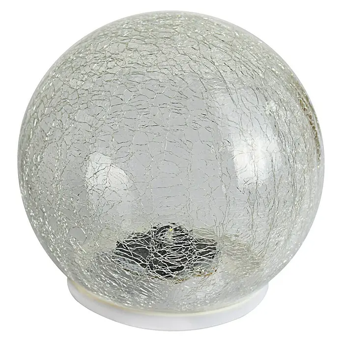 BAUHAUS Napelemes gömblámpa Crack Glass - 3 db, Átlátszó