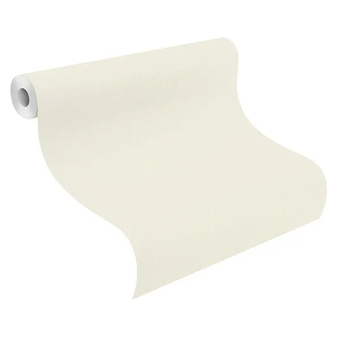 Rasch Vliestapete - Weiß/Creme, Uni, 10,05 x 0,53 m - Anwendungsbeispiel