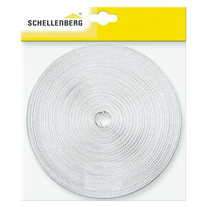 Schellenberg Rollladengurt - Weiß, Länge: 50 m, Gurtbreite: 23 mm - Vorderansicht