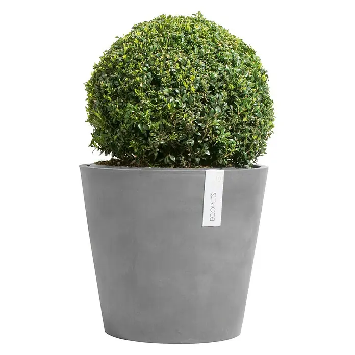 Ecopots Amsterdam Pflanztopf Amsterdam - Außenmaß (Ø x H): 40 x 35 cm, Kunststoff, Grau