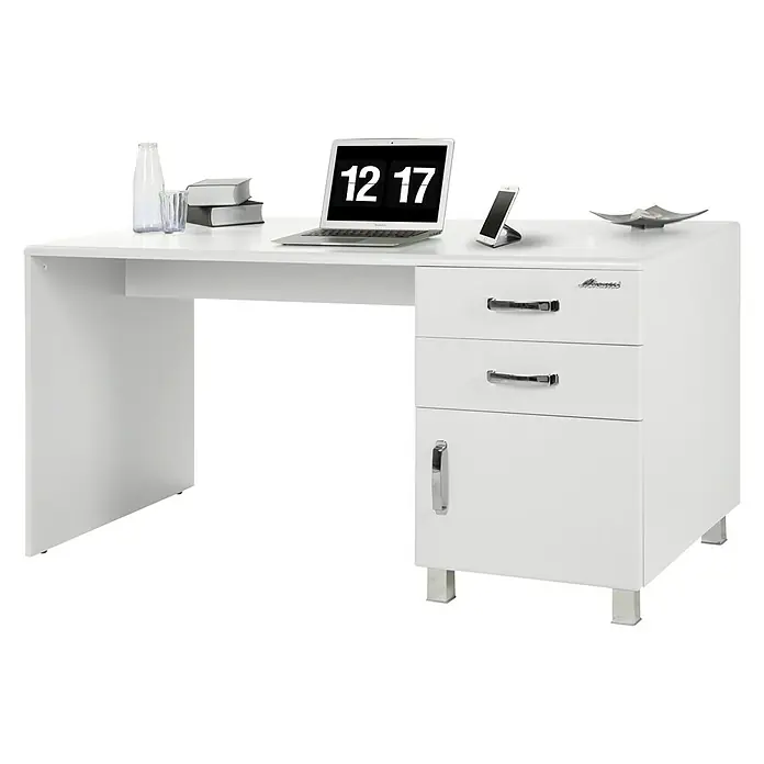 Phönix Miami Schreibtisch - L x B x H: 150 x 70 x 74 cm, Weiß - Vorderansicht