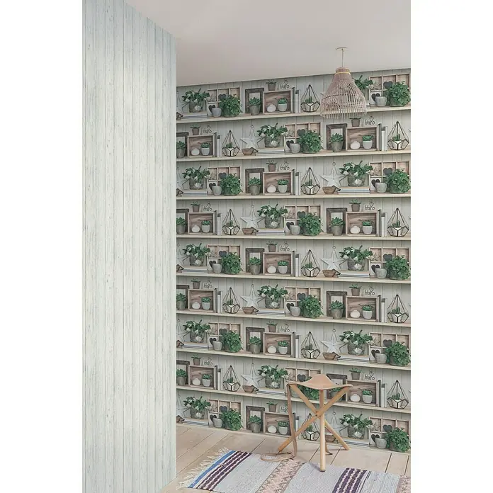 Papel pintado Estantería orgánica - Multicolor, 10 x 0,53 m