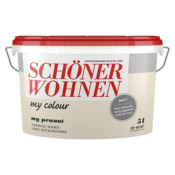 SCHÖNER WOHNEN-Farbe my colour Wandfarbe - My Peanut, Matt, 5 l - Vorderansicht