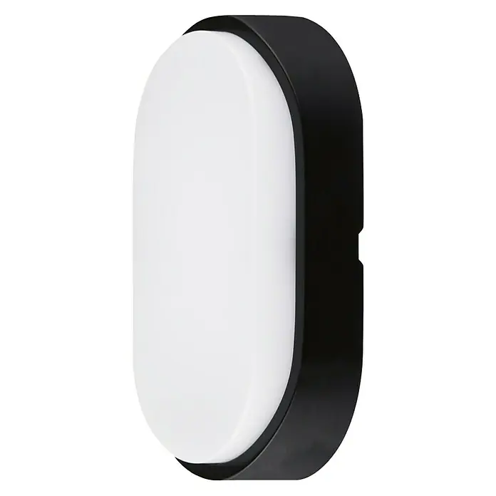 Luceco Aplique exterior LED Oval - 10 W, 11,9 x 6,05 x 21,2 cm, Negro, Blanco, IP54