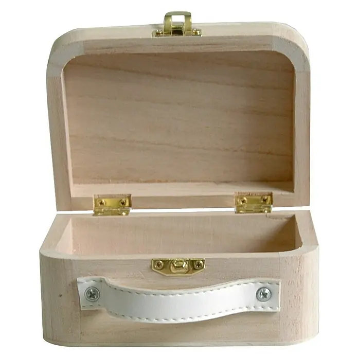 Artemio Caja de madera maleta - 9,5 x 13 x 6 cm, Natural/marrón claro