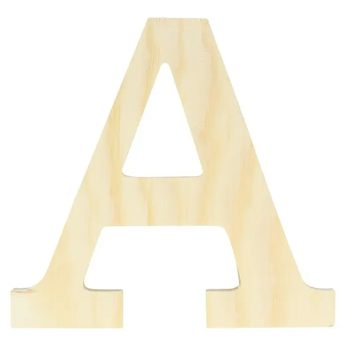 Artemio Letra de madera - Motivo: A, L x An x Al: 11,5 x 1 x 11,5 cm, Madera
