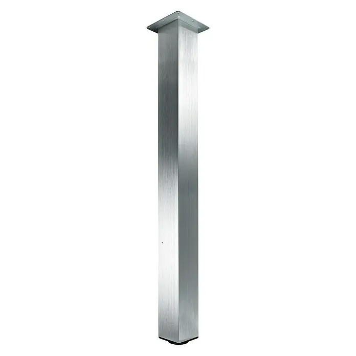 Hettich Tischbein Vilpiana - L x B x H: 700 x 100 x 100 mm, Traglast: 250 kg, Silber - Vorderansicht