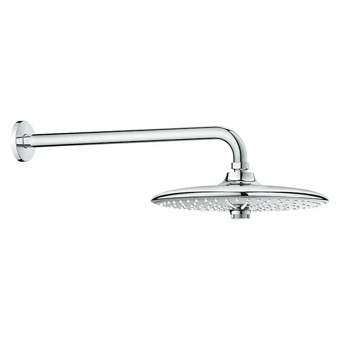 Grohe Euphoria Kopfbrausen-Set - Durchmesser: 26 cm, 9,5 l/min bei 3 bar, Wandmontage, Chrom - Vorderansicht