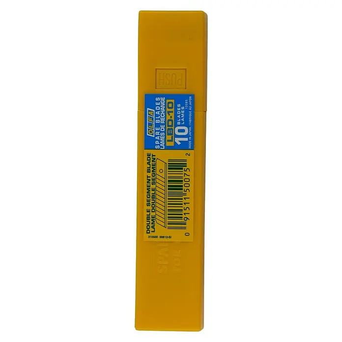 Olfa Abbrechklinge LBD - Passend für: OLFA Cuttermesser MXP-AL, OLFA Cuttermesser L5, OLFA Cuttermesser L5-AL, OLFA Cuttermesser BN-AL, OLFA Cuttermesser L-1, 10 Stk. - Vorderansicht