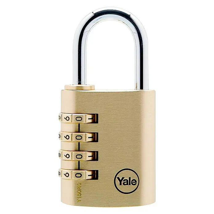 Yale Candado con combinación Y150/40/130/1 - An x L: 40 x 76 mm, Latón, Número de dígitos en combinación: 3 ud., Oro