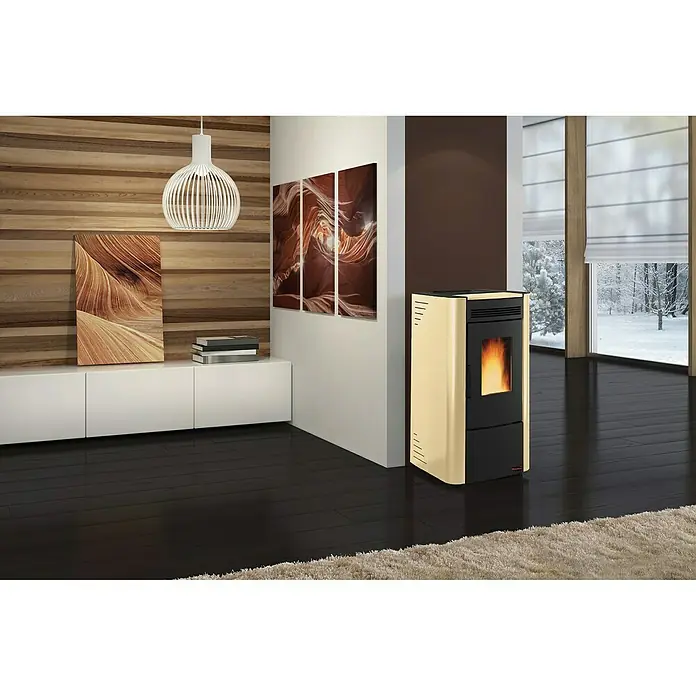La Nordica Pelletofen Ketty - 2,5 - 6,5 kW, Raumheizvermögen: 186 m³, Schwarz/Pergament - Stimmungsaufnahme
