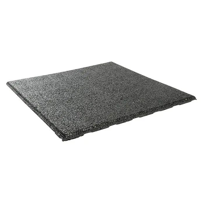 Terrastegel Rubber - 500 mm x 500 mm x 2,5 cm, Zwart, Rubber