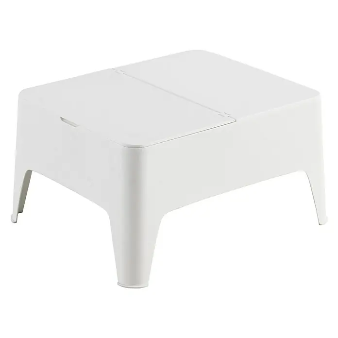 Mesa auxiliar de jardín Alaska - L x An x Al: 58 x 48 x 30 cm, Blanco
