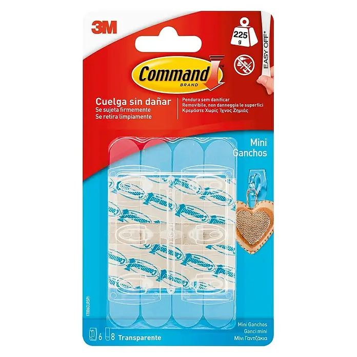 3M Command Gancho para colgar 17006CLR - Plástico, Transparente