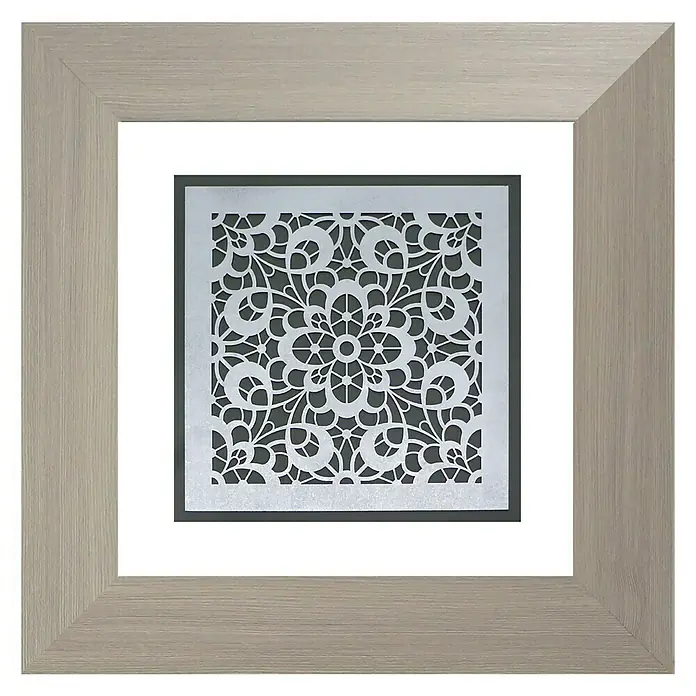 Cuadro Mosaico Domus perla - Flor calada, An x Al: 40 x 40 cm