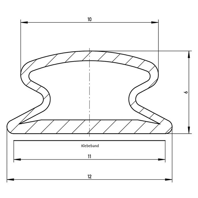 Solid Elements Selbstklebedichtung - Schwarz, 5 m x 12 mm x 6 mm, Geeignet für: Fenster