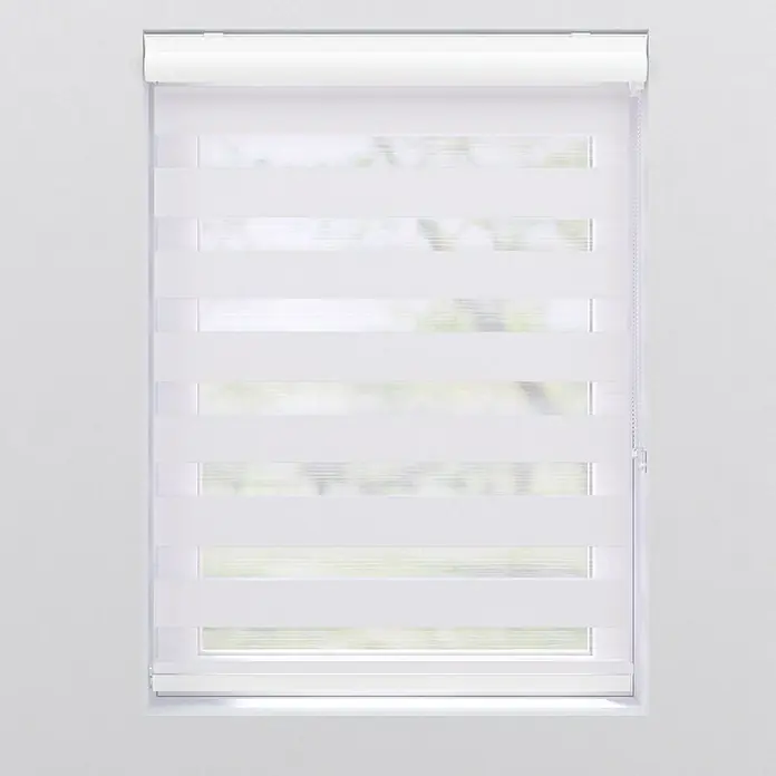 Expo Ambiente Doppelrollo mit Kassette - B x H: 90 x 220 cm, Weiß, Tageslichtdurchlässig - Vorderansicht