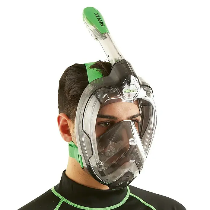 Seac Sub Máscara de Snorkel Magica - S/M, Policarbonato, Negro/lima