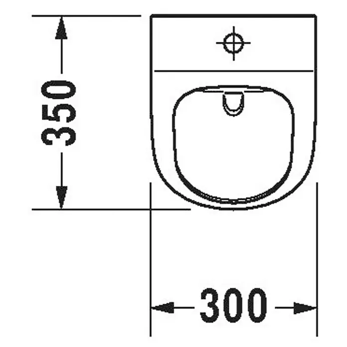 Duravit ME by Starck Urinal - Geeignet für: Montage ohne Deckel, Unbeschichtet, Zulauf: Oben, Absaugspülung, Farbe: Weiß, Mit Zielobjekt - Skizze