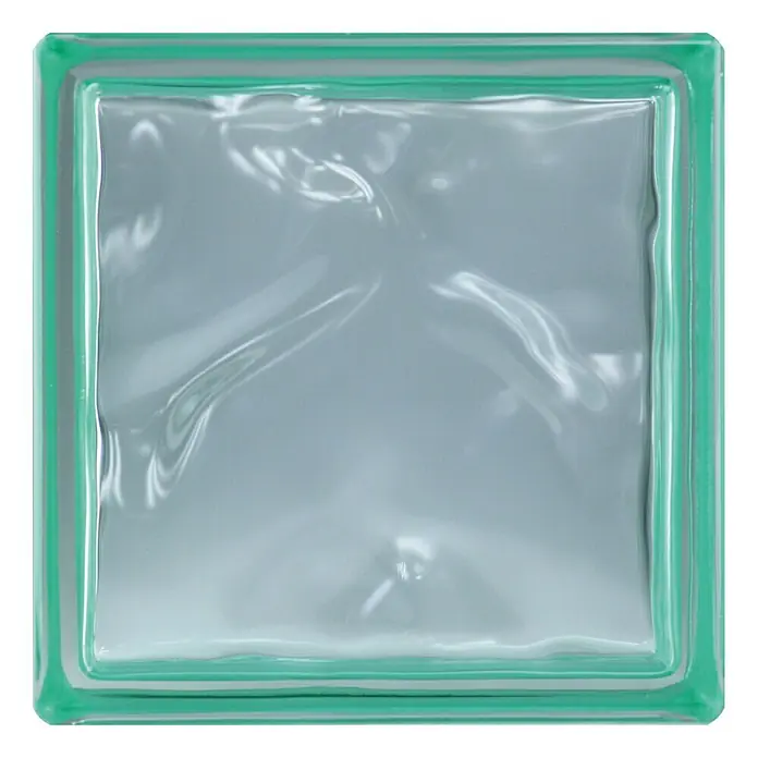 Fuchs Design Bloque de vidrio Reflex - Esmeralda, Nube, 19 x 19 x 8 cm - Vista frontal