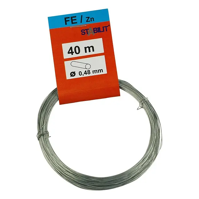 Stabilit Željezna žica - Ø x D: 0,48 mm x 40 m, Pocinčano - Pogled sprijeda