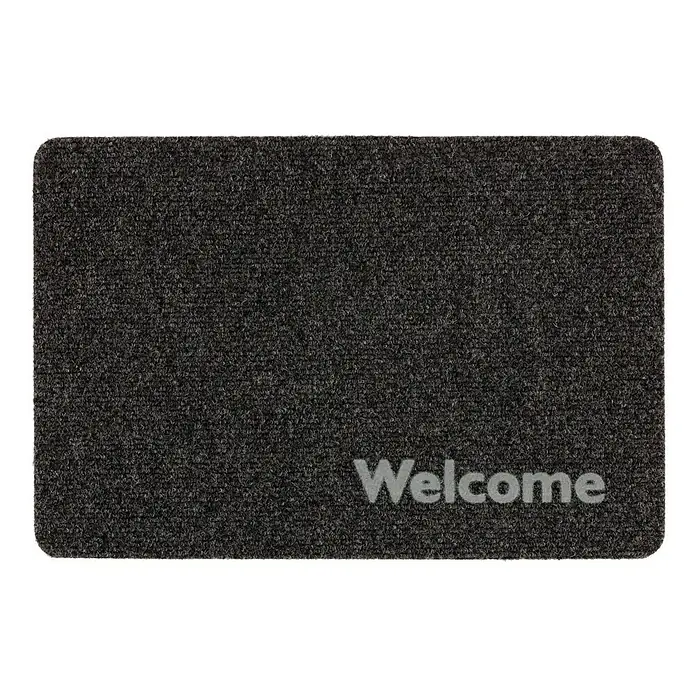 Astra Türmatte Flocky Color - Welcome, Grau/Bedruckt, 40 x 60 cm, 100 % Polypropylen - Ansicht von oben