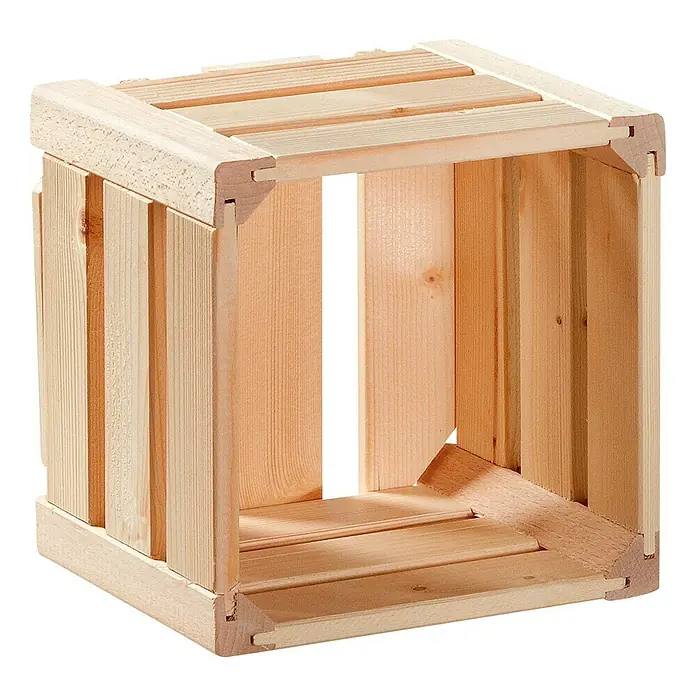 HolzZollhaus Houten kist B 1/8 - 17,5 x 18 x 16 cm, Geschaafd, Naturel - Vooraanzicht