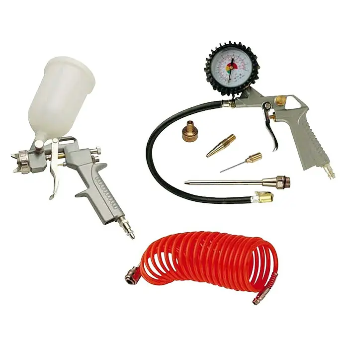 Craftomat Druckluft-Set - Betriebsdruck: 3 bar - 10 bar, 7 -tlg. - Vorderansicht