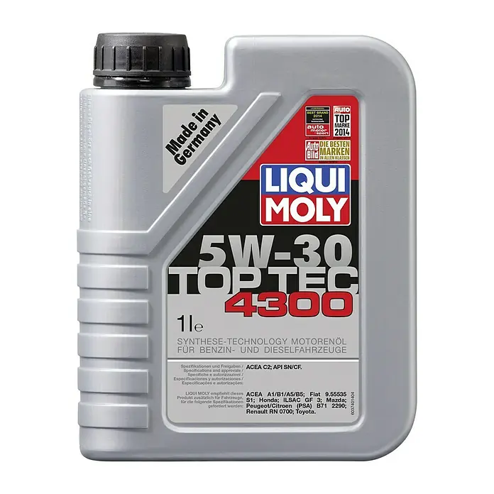 Liqui Moly Motoröl Top Tec 4300 - 5W-30, 1 l - Vorderansicht