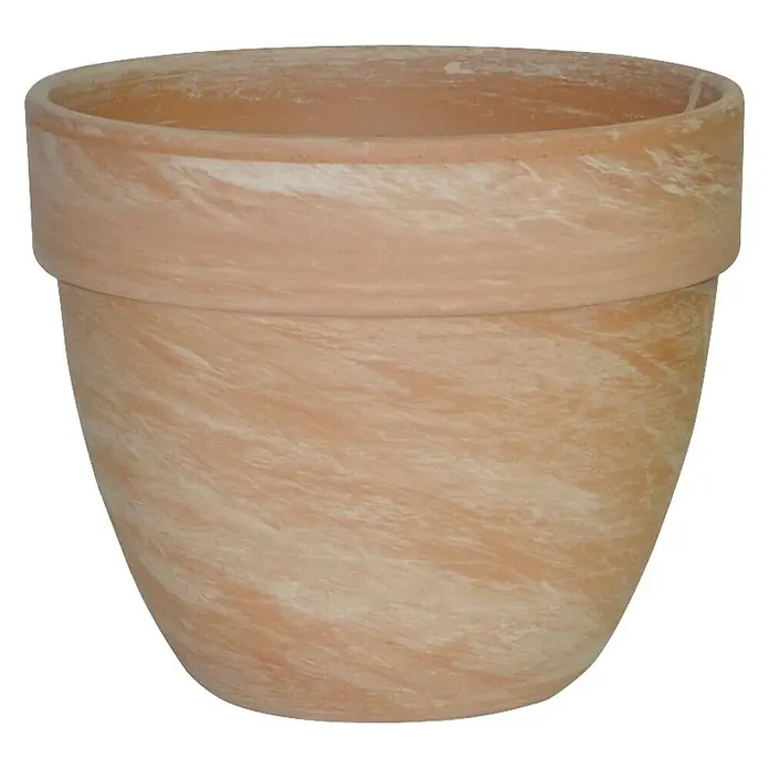 Pflanztopf Levante - Außenmaß (Ø x H): 35 x 29 cm, Naturmaterialien, Hell marmoriert