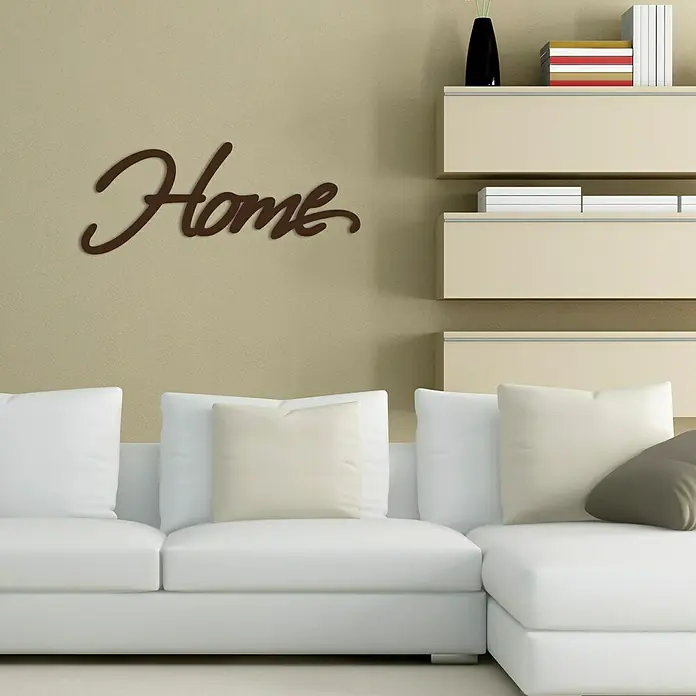 Wandobjekt - Home, Braun, 60 x 25 cm - Vorderansicht