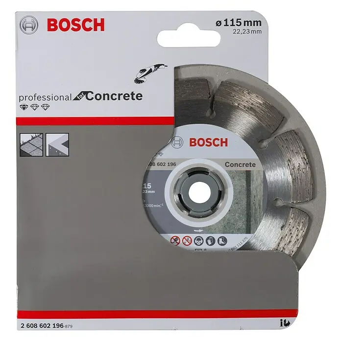 Bosch Professional Dijamantna rezna ploča Standard Concrete - Promjer rezne ploče: 115 mm, Prikladno za: Beton - Pogled sprijeda