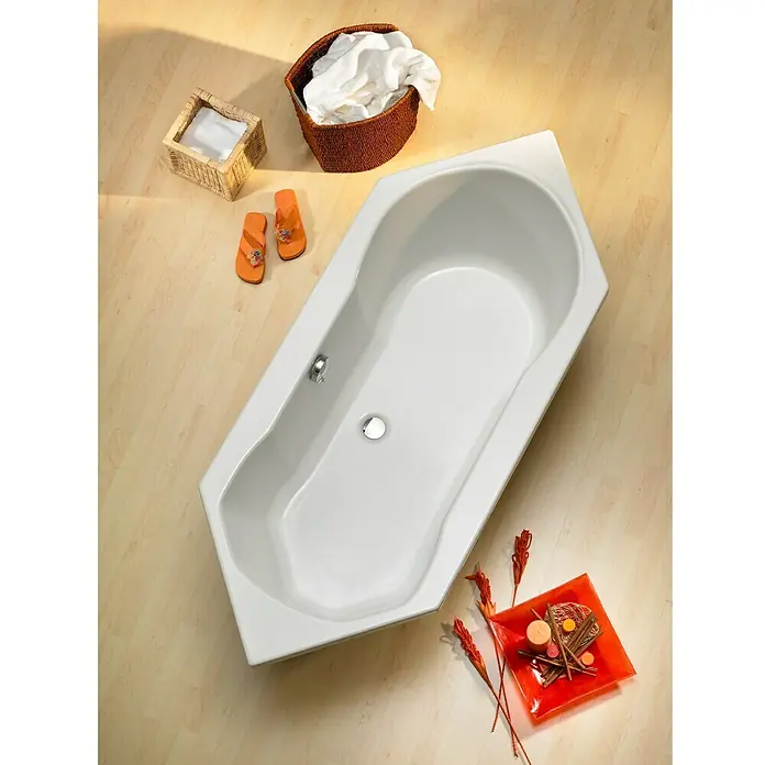 Ottofond Badewanne Rochelle - 190 x 80 cm, Sanitäracryl, Weiß - Ansicht von oben