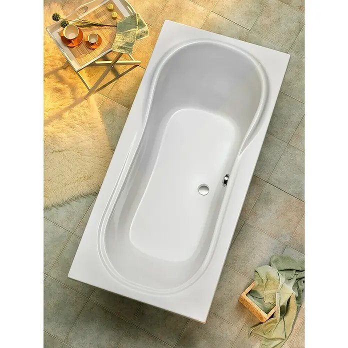 Ottofond Badewanne Savona - 190 x 90 cm, Sanitäracryl, Weiß - Ansicht von oben