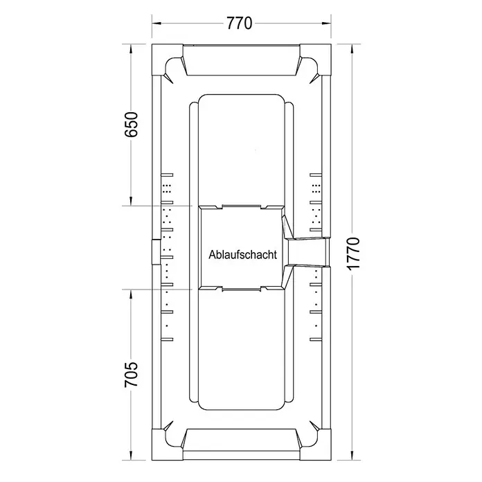 Ottofond Wannenträger Bali - Passend für: Ottofond Badewanne Bali 180 x 80 cm - Ansicht von oben