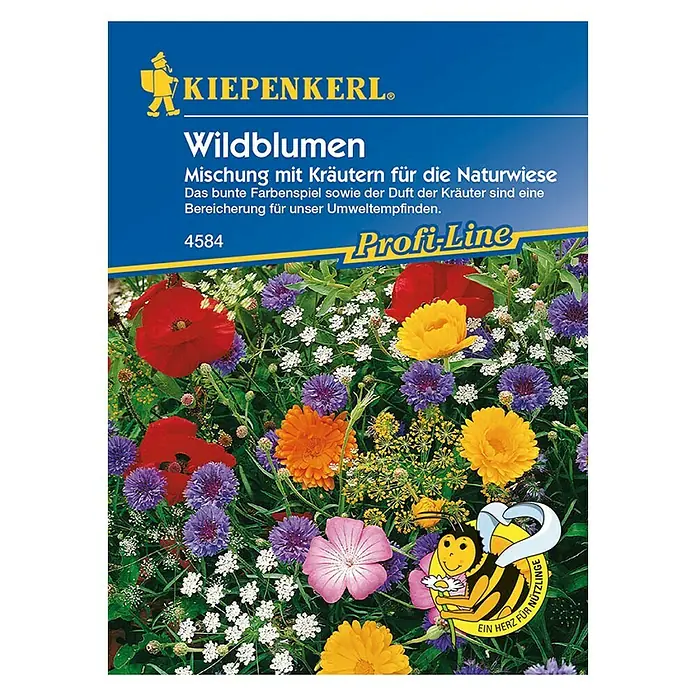 Kiepenkerl Profi-Line Blumensamenmischung Wildblumen - Blütezeit: Juni, 2 m² - 3 m² - Vorderansicht