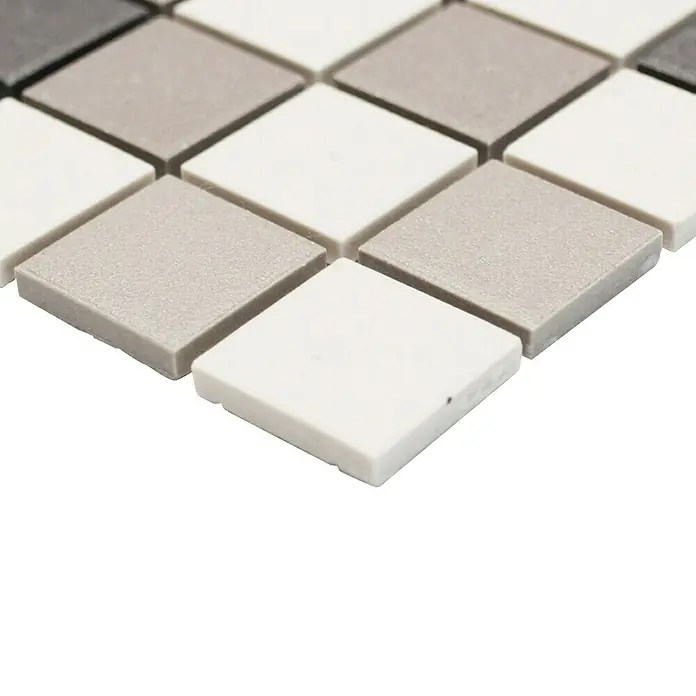 Mosaikfliese Quadrat Mix CU 010 - 32,6 x 30 cm, Beige/Braun, Matt - Vorderansicht