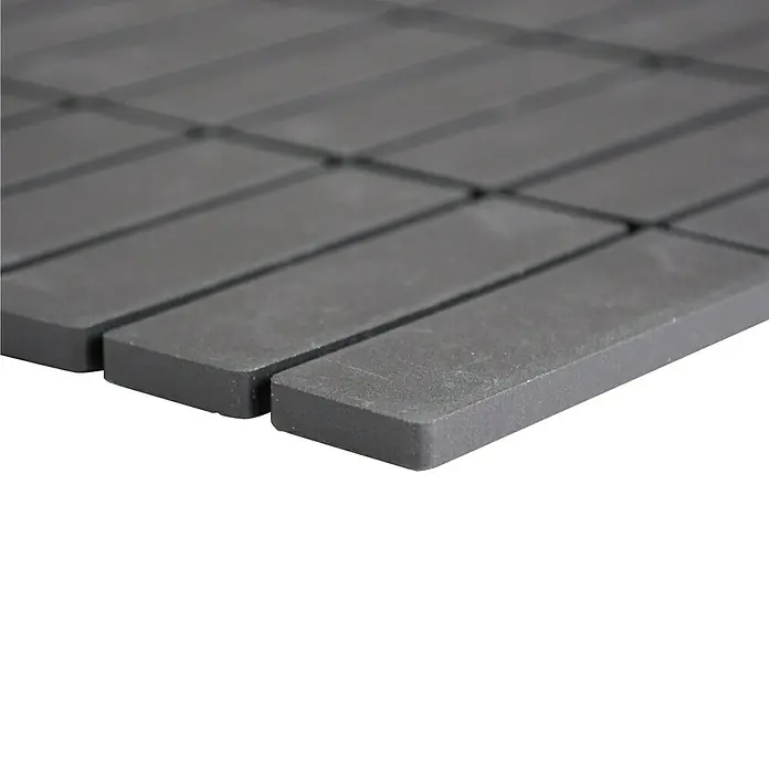 Mosaikfliese Uni CU ST 021 - 29,7 x 29 cm, Schwarz, Matt - Vorderansicht