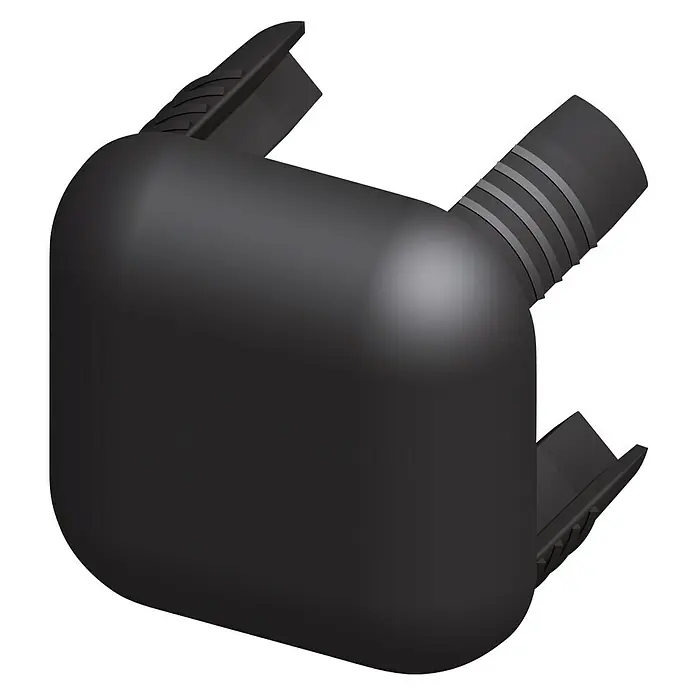 Kantoflex Coaxis Abschlusskappe - Breite: 27,5 mm, Schwarz, PVC - Linke Seitenansicht