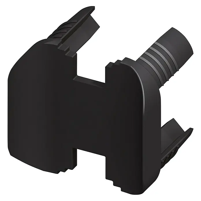 Kantoflex Coaxis Verbindungskappe - 27,5 x 5,3 mm, Geeignet für: Verbindung von 2 Coaxis Säulenprofilen, Passend für: Coaxis Säulenprofile - Linke Seitenansicht