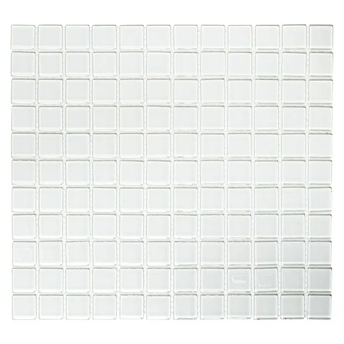 Mosaikfliese Quadrat Crystal Uni CM 4040 - 32,7 x 30,2 cm, Weiß, Glänzend - Ansicht von oben