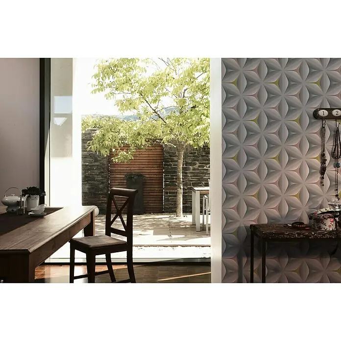 AS Creation Vliestapete Move Your Wall - Blau/Grau/Rosa, Grafisch, 10,05 x 0,53 m - Stimmungsaufnahme