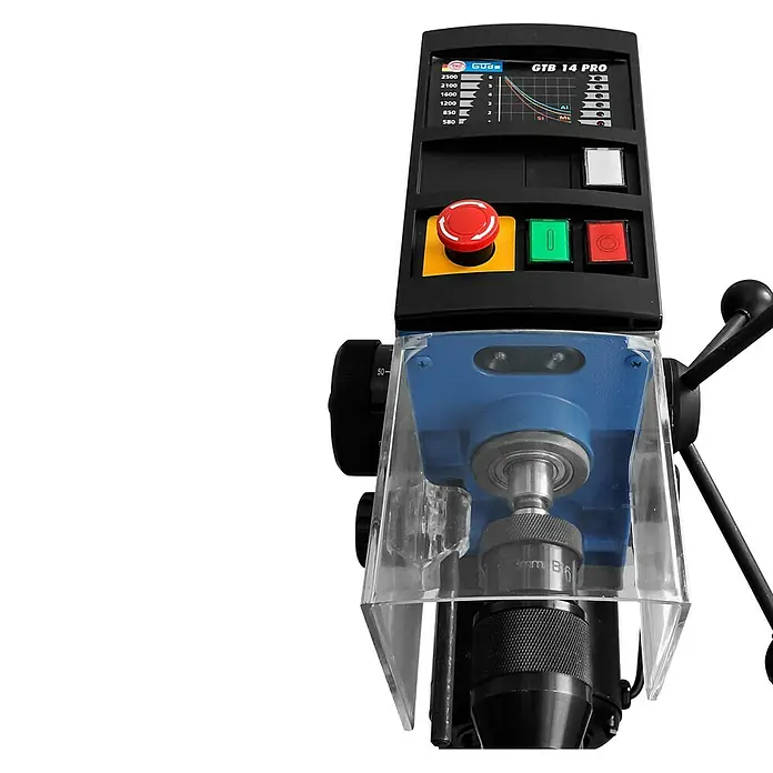 Güde Tischbohrmaschine GTB 14 Pro - 300 W, Leerlaufdrehzahl: 620 U/min - 2.600 U/min, Spannweite Bohrfutter: 1 mm - 13 mm - Vorderansicht