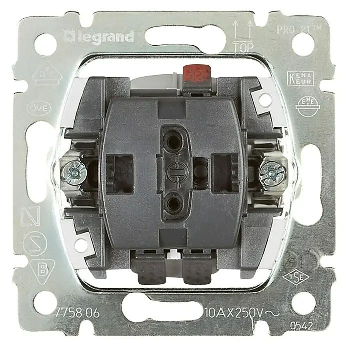 Legrand Pro 21 Kreuzschalter-Einsatz - 10 A, Unterputz - Ansicht von oben