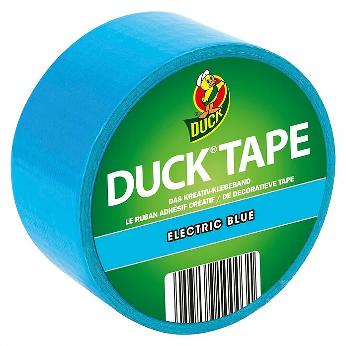 Duck Tape Kreativklebeband - Electric Blue, 9,1 m x 48 mm - Vorderansicht