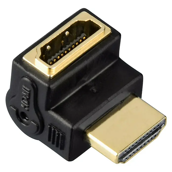 Hama Winkeladapter - HDMI-Stecker, HDMI-Kupplung, Vergoldete Kontakte - Vorderansicht