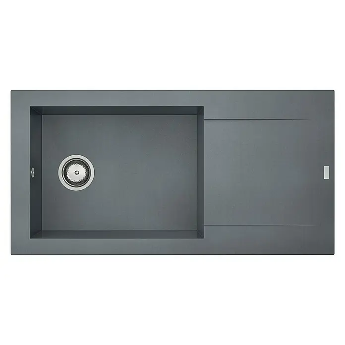 Carea Einbauspüle Dukkah - 98 x 50 cm, 1 Becken, CAREAgranit®, Betongrau - Ansicht von oben