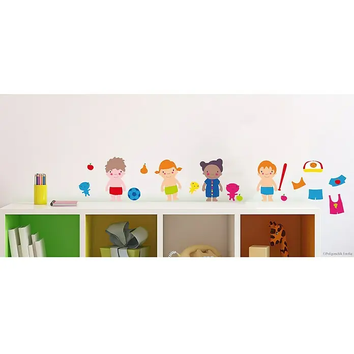 Wandtattoo - Anziehpuppen, 48 x 68 cm - Stimmungsaufnahme