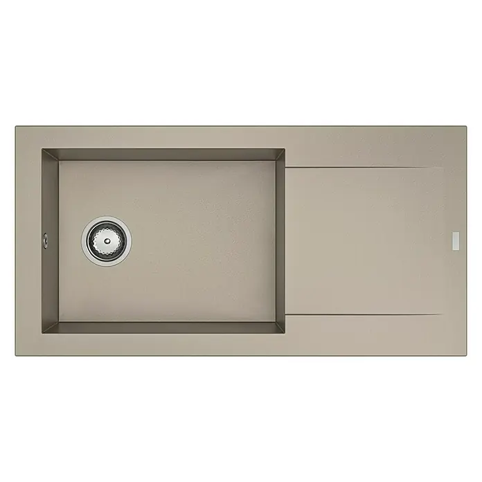 Carea Einbauspüle Dukkah - 98 x 50 cm, 1 Becken, CAREAlith®, Taupe - Ansicht von oben